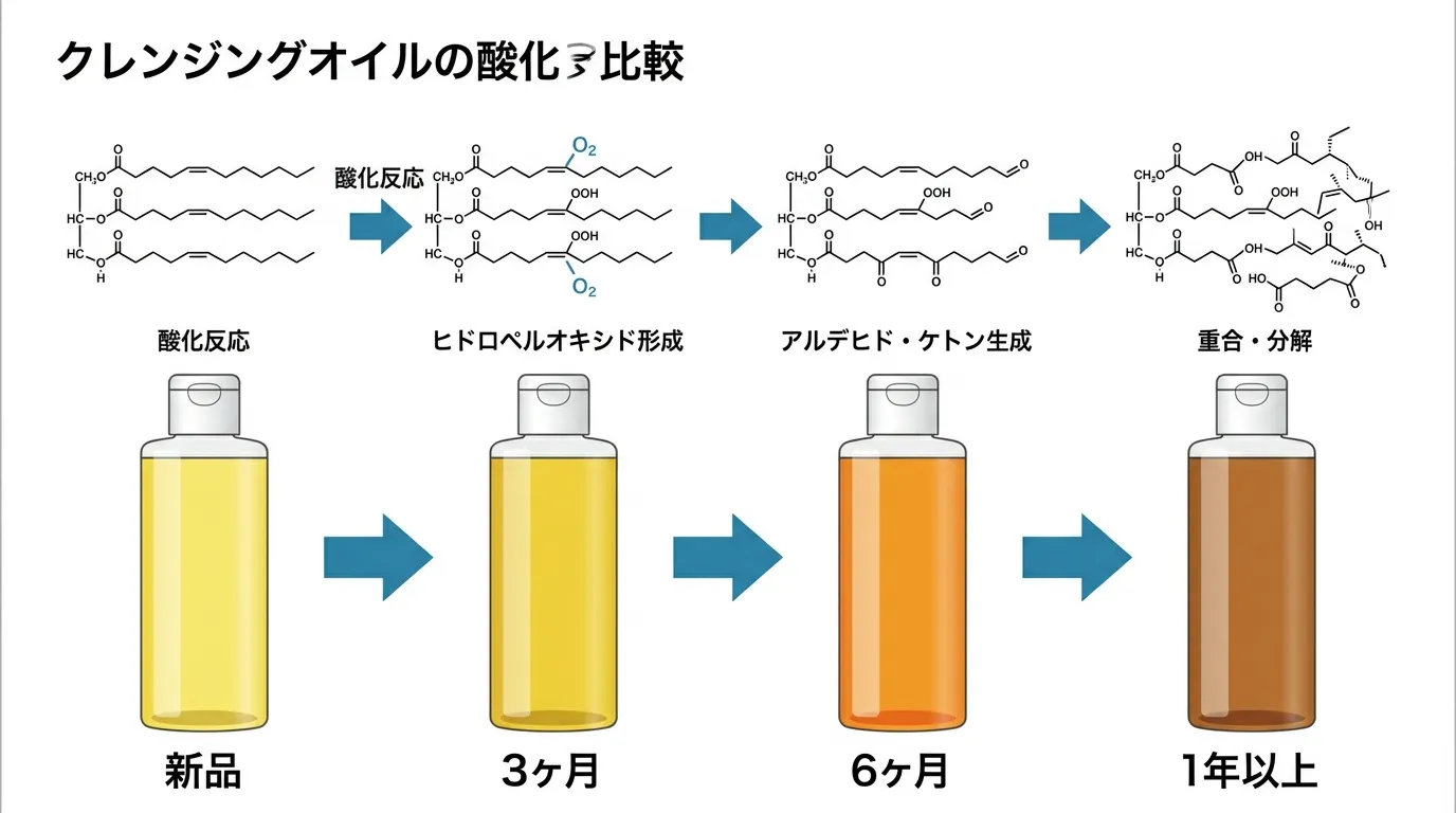 クレンジングオイル酸化進行4段階