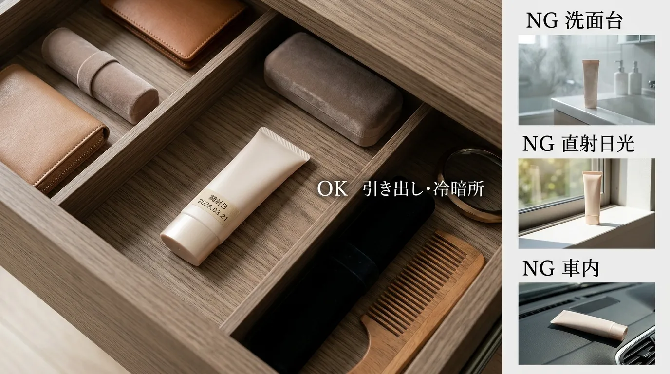 メンズBBクリームの正しい保管場所と開封日の記録方法