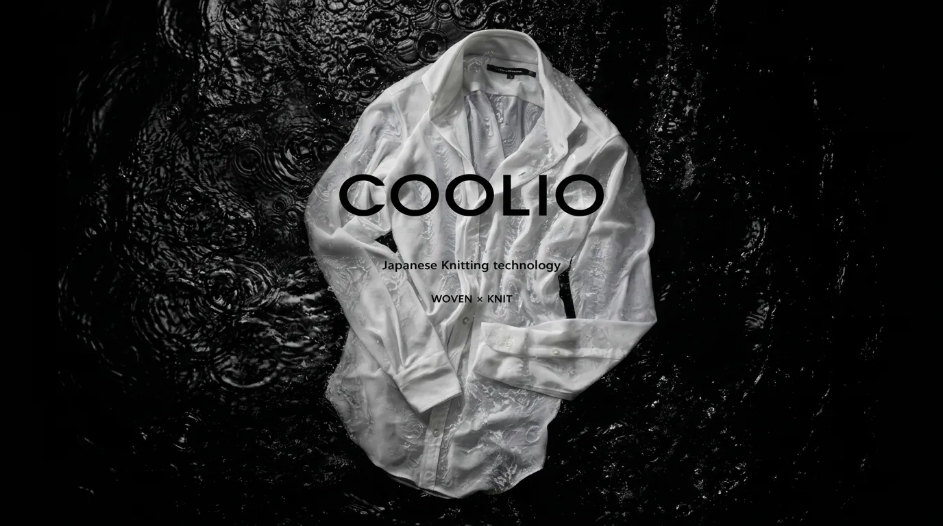 デッコーロウォモ クーリオ ニットシャツ 白｜接触冷感・高通気性の夏用ビジネスシャツ