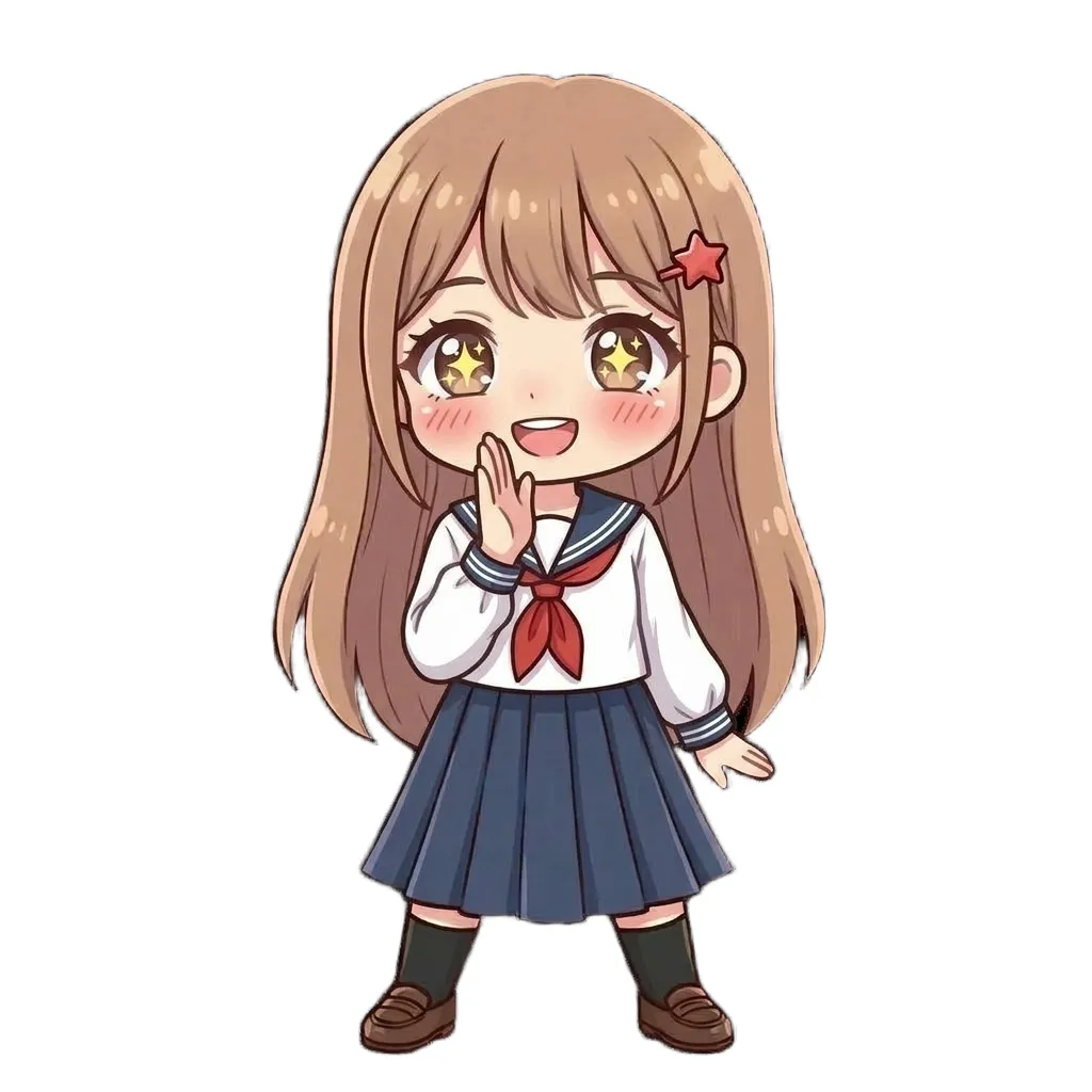 マダリちゃんが片手を口元に添えて内緒話をしている