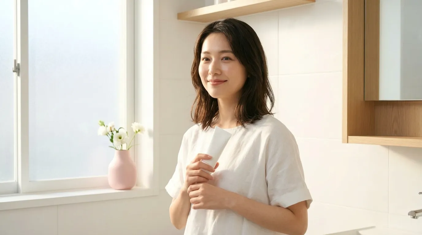 日焼け止めの使用期限を確認する女性－去年の残りはいつまで使える？