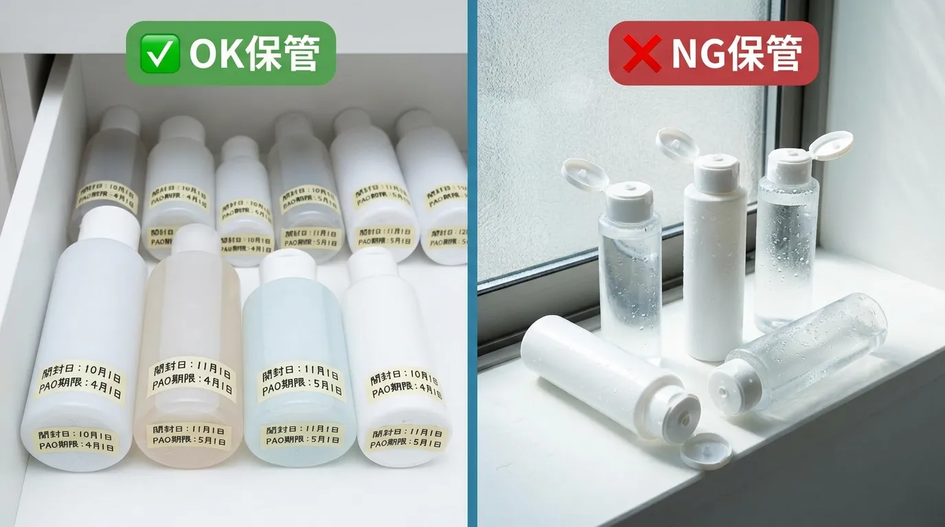 アヌアの正しい保管方法OKとNG比較・ラベル管理と浴室放置の違い