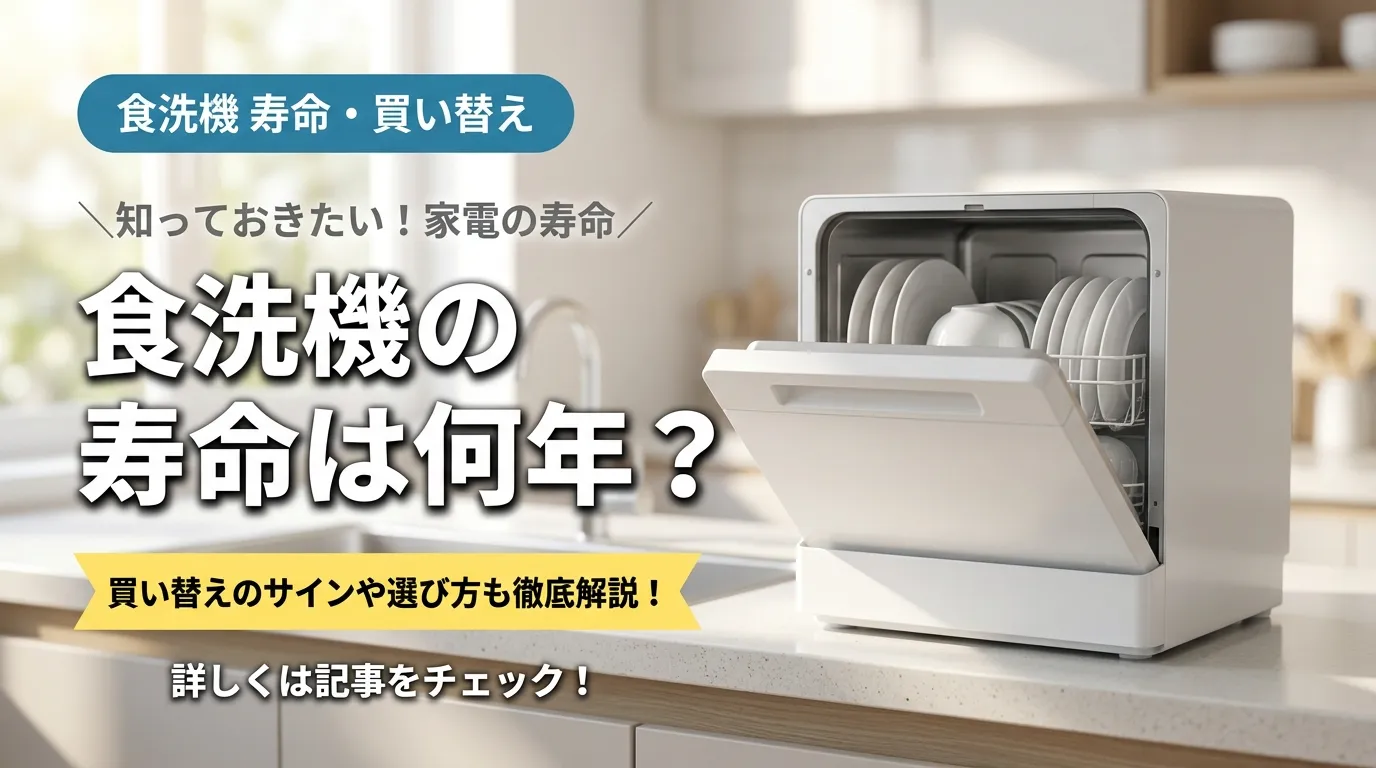 食洗機の寿命と買い替えタイミングを解説するアイキャッチ画像
