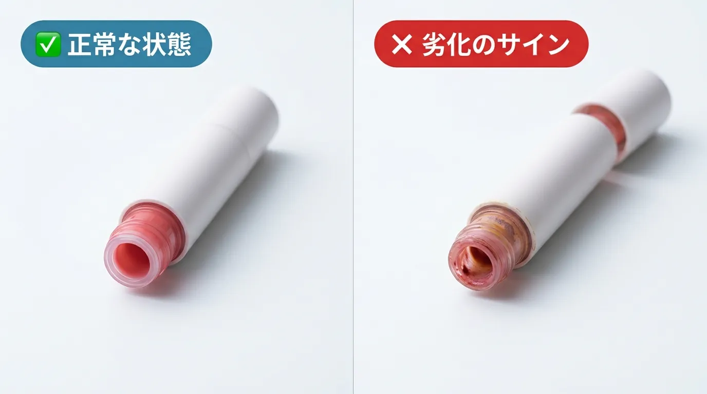 正常なティントと劣化したティントを左右に並べた状態比較写真